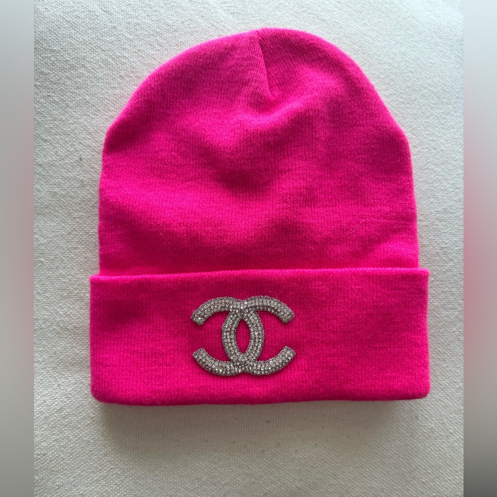 Hot Pink Beanie with Decal